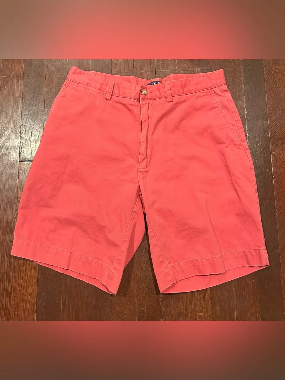 Ralph Lauren Coral Flat-Front Chino Shorts